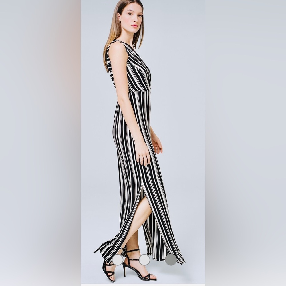 White House Black Market Black and White Striped Maxi Dress - Picture 4 of 8
